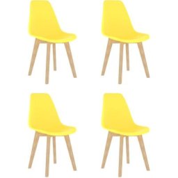 Chaises de salle à manger 4 pcs Jaune Plastique Vidaxl Jaune