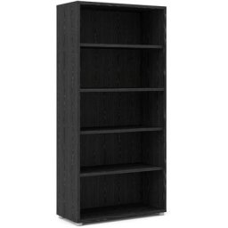 Prisme Étagère 4 tablettes de rangement. Imitation frêne noir.