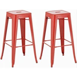 Lot de 2 tabourets de bar Joshua rouge