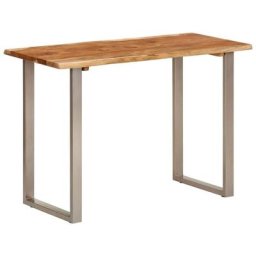 Table à manger 110x50x76 cm Bois d'acacia solide Vidaxl Argent