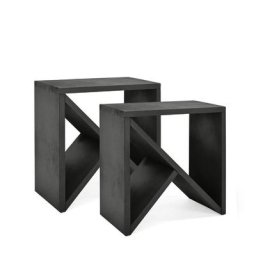Pack de 2 Tables de chevet Stoke noirs 40x40