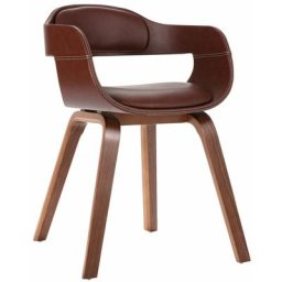 Chaise de salle à manger Marron Bois courbé et similicuir Vidaxl Brown