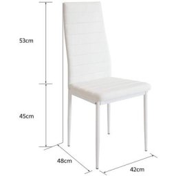 Bathrins - Lot de 6 Chaises de Salle à manger ou de cuisine Design épuré Cadre en Acier Blanc