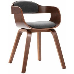 Chaise de salle à manger Gris foncé Bois courbé et tissu Vidaxl Dark grey