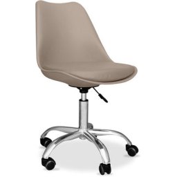 Chaise de bureau Tulip pivotante à roulettes Taupe - Acier, pp, Metal, Plastique, Nylon - Taupe