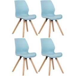 Lot de 4 chaises de salle à manger Luna bleu Plastique