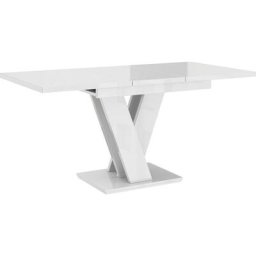 Table a manger extensible massi - blanc laque 120-160 cm