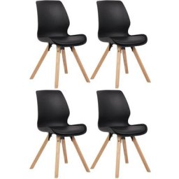 Lot de 4 chaises de salle à manger Luna noir Plastique