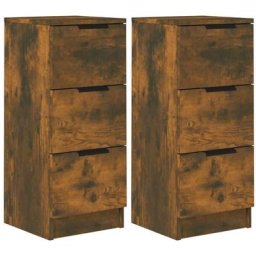 Buffets 2 pcs Chêne fumé 30x30x70 cm Bois d'ingénierie vidaXL - Chêne fumé