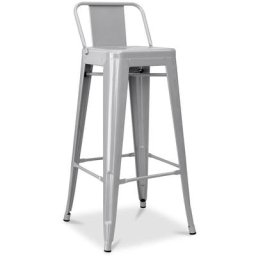 Tolix Style - Tabouret de bar avec petit dossier Stylix design industriel en Métal - 76 cm