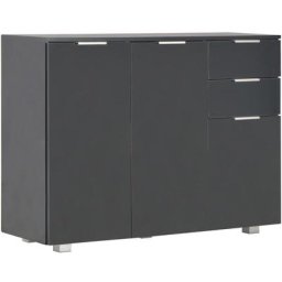 Buffet Noir brillant 107x35x80,5 cm vidaXL - Noir