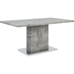 Beliani - Table de Salle à Manger 160 x 90 cm en Effet Béton avec Socle en Métal Argenté Design