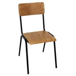 Chaise écolier en bois - Bois, Noir