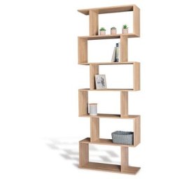 Idmarket - Etagère bibliothèque sofia forme s bois façon hêtre 189 cm - Naturel