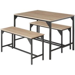 Ensemble de salle à manger bolton 1 Table + 2 Bancs Style Vintage - ensemble pour salle à manger,