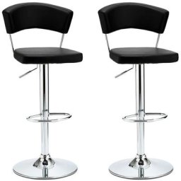 Ebuy24 - Plim Tabouret de bar en similicuir, noir. - Noir
