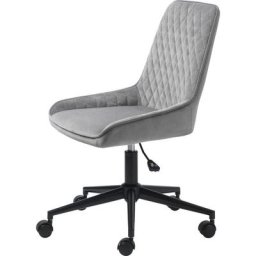 Milton Chaise de bureau en velours, gris. - Grise