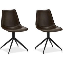 Ebuy24 - Isa Chaise de salle à manger en cuir synthétique pu, brun foncé. - Marron