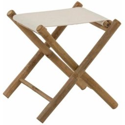 Decossima - Chaise pliable bambou+textile naturel/blanc - Blanc