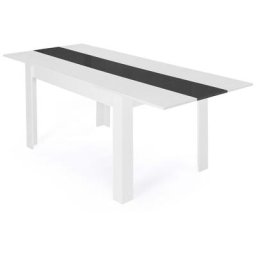 Table à manger extensible GEORGIA 6-10 personnes blanche et grise 140-220 x 90 cm - Blanc