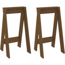 Tabourets lot de 2 marron miel 40x40x75 cm bois massif de pin vidaXL - marron miel