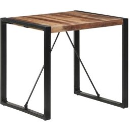 Table de salle à manger 80x80x75 cm Bois solide Vidaxl Black