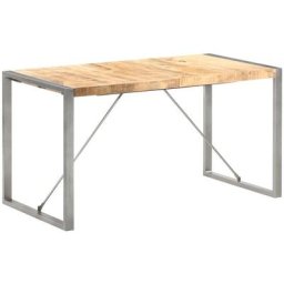 Table à manger 140x70x75 cm Bois de manguier massif brut vidaXL - Gris