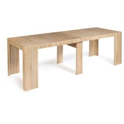 Table console extensible orlando 10 personnes 235 cm bois façon hêtre - Naturel