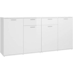 Buffet Blanc brillant 160x36x75 cm Aggloméré Vidaxl Blanc brillant