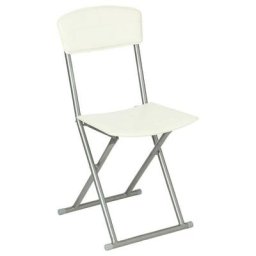 Atmosphera - Chaise pliante simili cuir beige créateur d'intérieur - Blanc