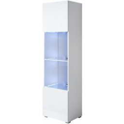 Design Ameublement - Vitrine avec pieds 2 cm avec led 1 porte Meuble de Rangement avec pieds 40 x