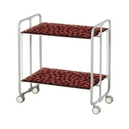 Don Hierro - Table roulante pliante bauhaus, 2 plateaux, châssis gris aluminium. - 02