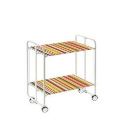 Homcom - Table de lit/fauteuil - table roulante - hauteur réglable - 2  étagères intégrées - panneaux particules E1 aspect bois métal blanc