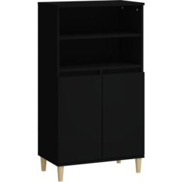 Buffet haut Noir 60x36x110 cm Bois d'ingénierie Vidaxl Noir