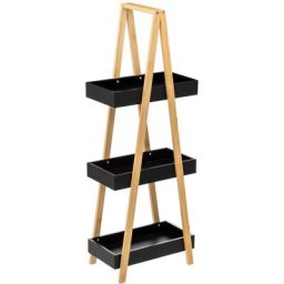 5five - Desserte 3 niveaux triangle Naturéo acacia noir - 5 five simply smart - Noir