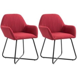 Chaises à manger lot de 2 rouge bordeaux tissu Vidaxl Wine red