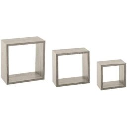 Five Simply Smart - Lot de 3 petites étagères Fixy cube chêne - Tailles différentes - Gris