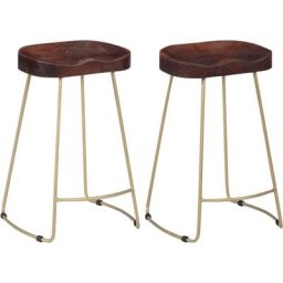 Tabourets de bar Gavin lot de 2 bois de manguier massif Vidaxl n/a