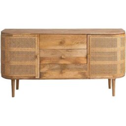 Buffet en bois de manguier et cannage Palma - Beige