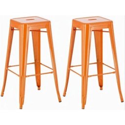 Lot de 2 tabourets de bar Joshua orange