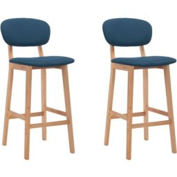 Tabourets de bar lot de 2 bleu tissu Vidaxl Bleu