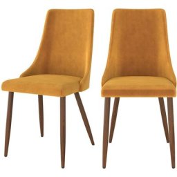 Chaise en velours (lot de 2) - Vinni - Jaune