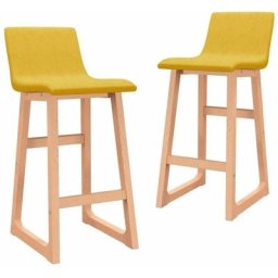 Tabourets de bar lot de 2 jaune moutarde tissu Vidaxl Jaune