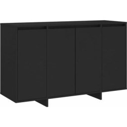 Buffet noir 120x41x75 cm bois d'ingénierie Vidaxl Black