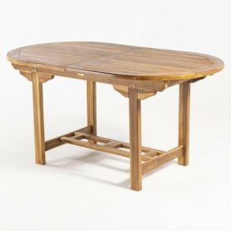 Table de Jardin en teck ovale 160 extensible 210cm x 90 cm x 77 cm, bois de teck Grade a,