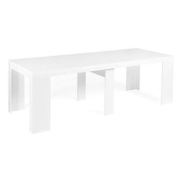 Table console extensible orlando 10 personnes 235 cm bois blanc - Blanc