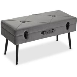 Versa - Malena Banquette Chaise Longue Tabouret pied de lit Banc pour la chambre, 42x80x34cm - Gris