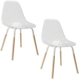 Lot de 2 Chaises Transparents Phenix Home Deco Factory