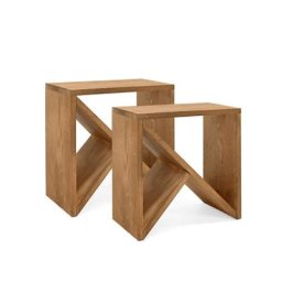 Pack de 2 Tables de chevet Stoke chêne foncé 40x40