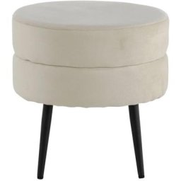 Pouf Pot 40x40x40 cm Velours Noir et beige clair Venture Home Light beige